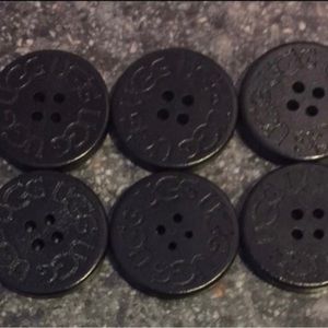Six (6) Black UGG Replacement Boot Buttons